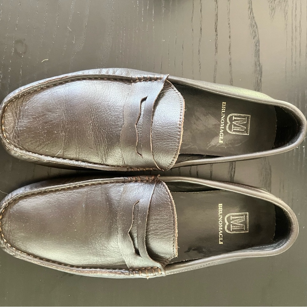 Bruno Magli Black Leather Loafers Size 10 Gorgeous!